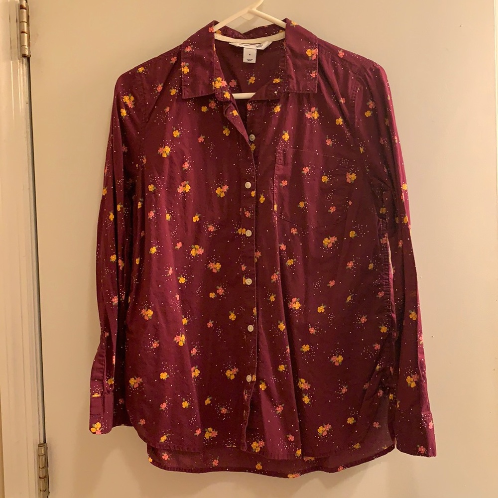 Old Navy Floral Button Up Blouse
